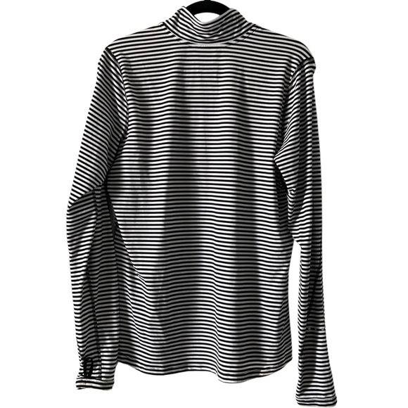 NIKE DRI-FIT Running Quarter Zip Pullover Striped Black White Sz Large - Picture 3 of 3